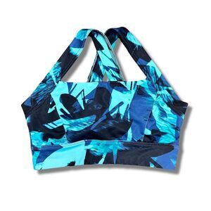 Athletic Works Women's Blue Camo Sports Bra Medium Support(Size: XS)